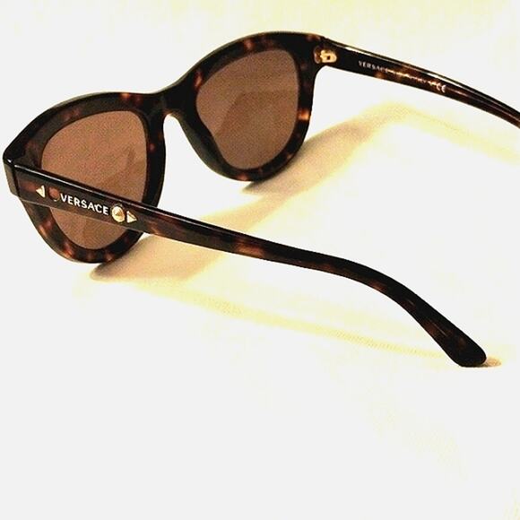Versace Sunglasses BROWN Tortoiseshell Classic Luxe Designer Round Cat Eye $800 - Picture 7 of 14